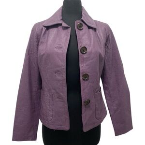 Chico’s Purple Ostrich Leather Jacket - Great Condition - Size 4